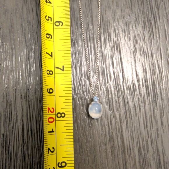 Vintage "Van Dell" Sterling Necklace, Moonstone Pendant, Mid Century, 1950 - Picture 6 of 7